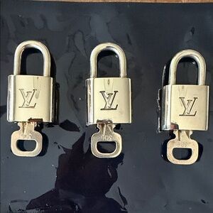 Louis Vuitton Silver Tone Padlock  with LV Monogram original key code 306